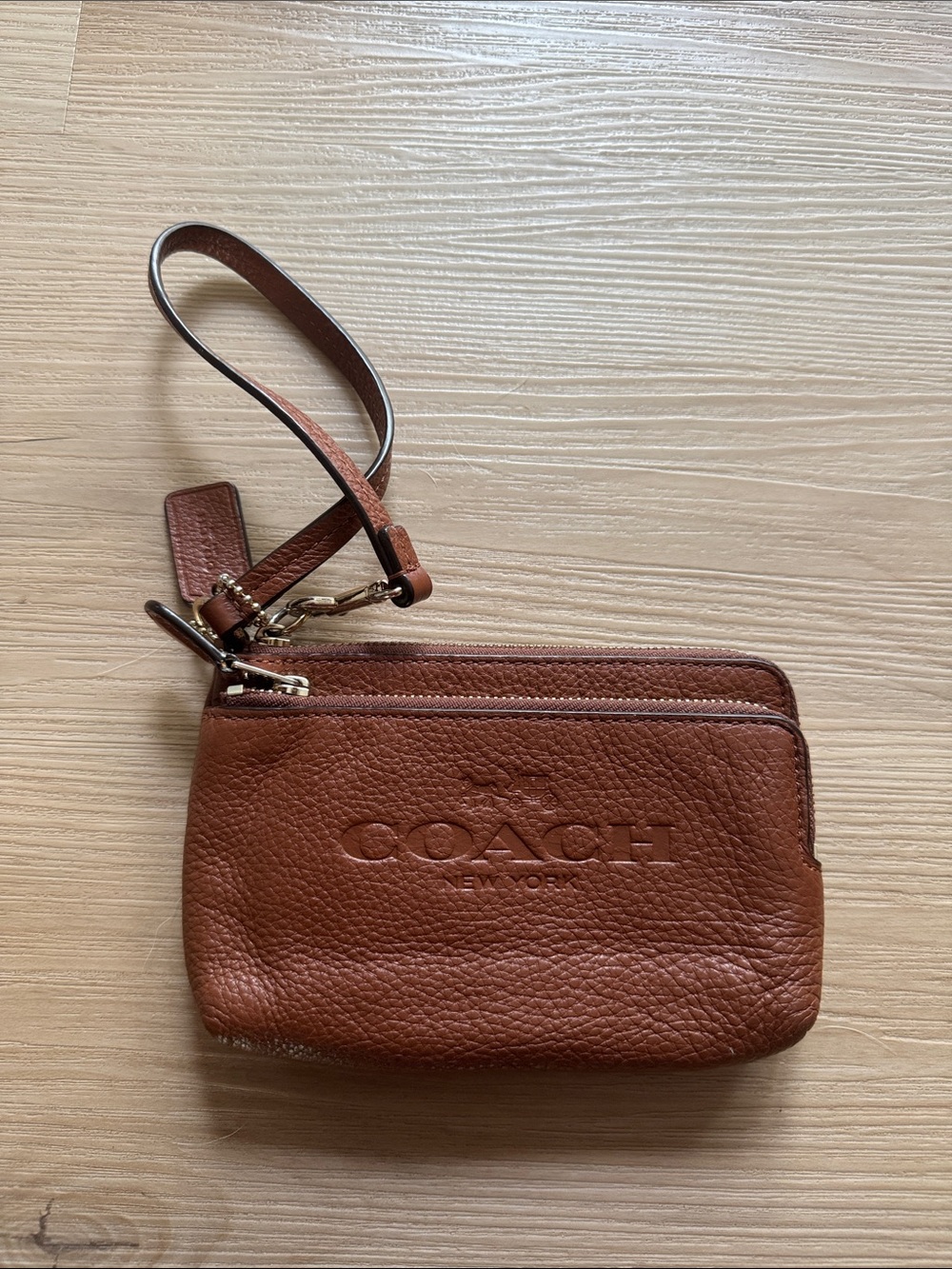 Coach Brown Leather Wristlet